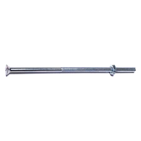 Midwest Fastener 3/16"-24 x 5 in Slotted Flat Machine Screw, Zinc Plated Steel, 8 PK 60102